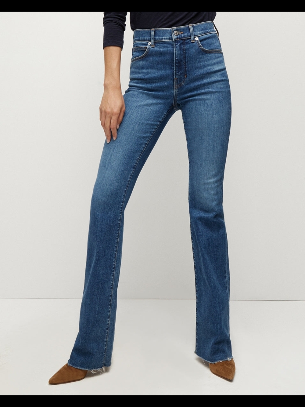 Veronica Beard Cameron Raw Hem Bootcut Jean